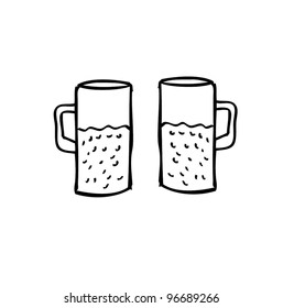 bottle beer wine glass - vector illustration