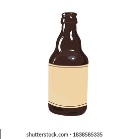 Bottle of Belgian ale vector. Beer. Home brewing. Isolated on a white background.