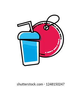 bottle beverage with straw and tag commercial