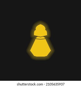 Bottle Black Elegant Silhouette yellow glowing neon icon