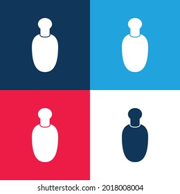 Bottle Black And Rounded Shape blue and red four color minimal icon set