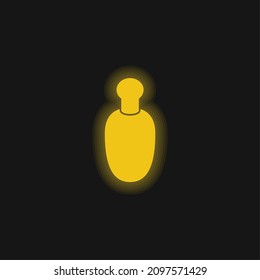 Botella Forma negra y redondeada Icono de neón brillante amarillo