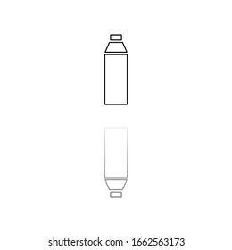 Bottle. Black symbol on white background. Simple illustration. Flat Vector Icon. Mirror Reflection Shadow. Can be used in logo, web, mobile and UI UX project