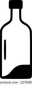 Bottle - Black and White Isolated Icon - Vector illustration