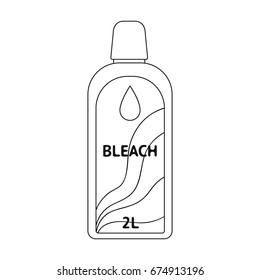 Bottle of bleach. Dry cleaning single icon in black style vector symbol stock illustration web.
