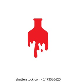 bottle and blood logo design