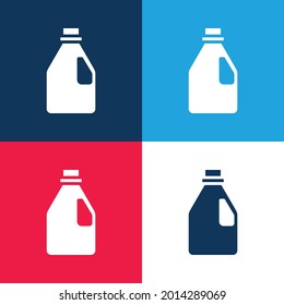 Bottle blue and red four color minimal icon set