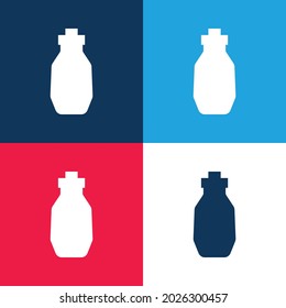 Bottle blue and red four color minimal icon set