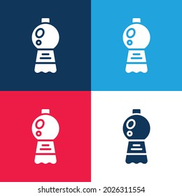 Vier-Farben-Minimal-Icon für Flaschen blau und rot