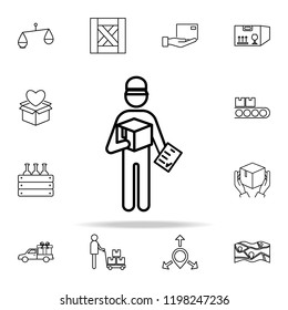 a bottle in a box outline icon. Cargo logistic icons universal set for web and mobile