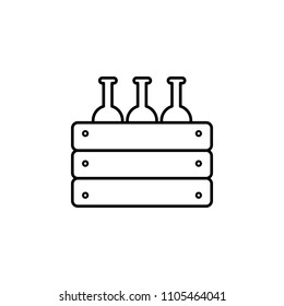 a bottle in a box outline icon. Element of logistic icon for mobile concept and web apps. Thin line a bottle in a box outline icon can be used for web and mobile on white background