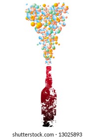 Bottle and bubbles
