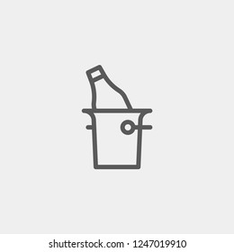 Bottle with bucket icon isolated on background. Champagne symbol modern, simple, vector, icon for website design, mobile app, ui. Vector Illustration