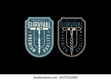 bottle and can opener logo design for wildlife adventure and survival kit sport business
