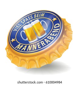 Bottle cap beer and boys' night
