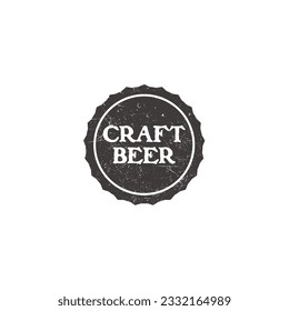 Bottle cap beer beer house, brewing company logo design vector 