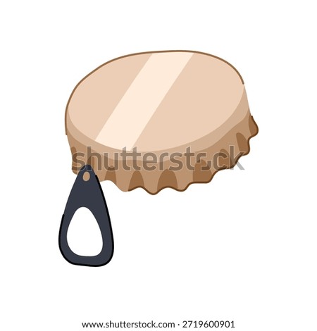 Bottle cap being popped off with opener, symbolizing refreshment, celebration and leisureperfect for drinks, parties, bars, soda or beer illustrations and icons