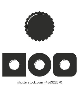 Tapa de botella - iconos en blanco y negro. Ilustración vectorial.