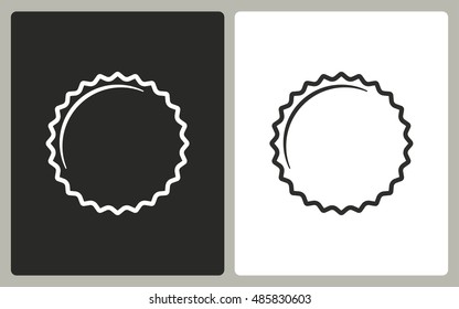 Bottle cap - black and white icons. Vector illustration.