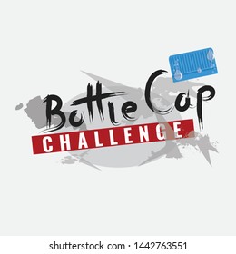 Bottle cap challenge. Bottle cap text for your t-shirt design. Vector illustration.