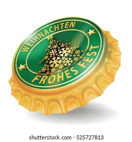 Bottle cap christmas and merry christmas