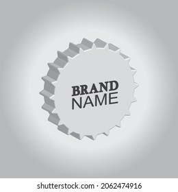 Bottle cap design in gray on a white background. vector illustration