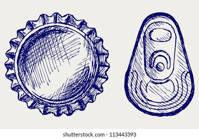 Bottle cap. Doodle style