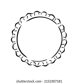 Bottle cap. Doodle style bottle cap vector