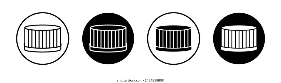 Conjunto de iconos de línea plana de tapa de botella. Vector de ilustración de línea delgada