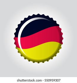 Bottle cap in German flag colors with room for text