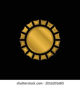 Icono metálico o vector de logotipo del tapón dorado