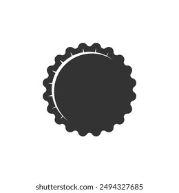 Bottle cap graphic icon. Water or beer bottle cap sign isolated on white background. Vector illustration