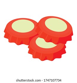 Bottle cap icon. Isometric illustration of bottle cap vector icon for web