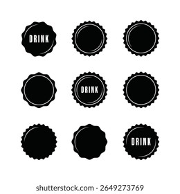 bottle cap icon vector design concept silhouette style set collection