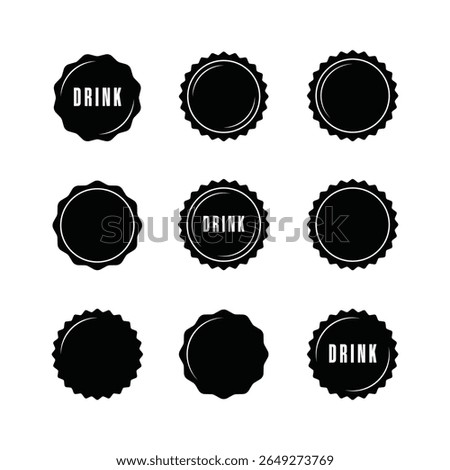 bottle cap icon vector design concept silhouette style set collection