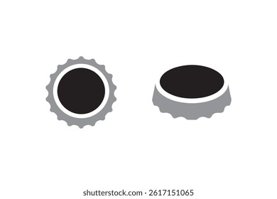 Bottle cap icon vector silhouette illustration isolated white background