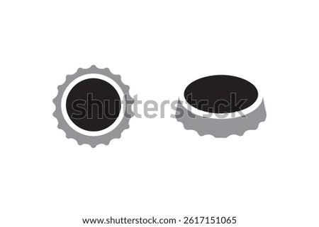 Bottle cap icon vector silhouette illustration isolated white background