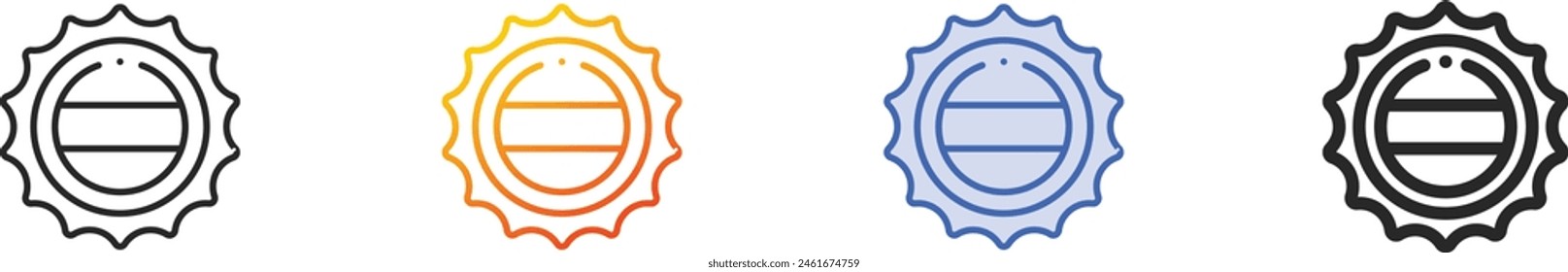 bottle cap icon.Thin Linear, Gradient, Blue Stroke and bold Style Design Isolated On White Background
