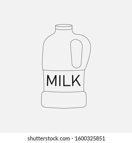 Bottle with a cap and the inscription milk.