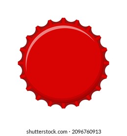 Bottle Cap Isolated On White Background. Label In The Form Of Bottle Aluminum Cap, Soda Or Juice Bottle Top Icon. Vector Illustration