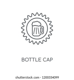 Bottle cap linear icon. Bottle cap concept stroke symbol design. Thin graphic elements vector illustration, outline pattern on a white background, eps 10.