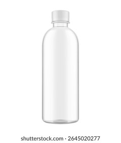 Botella con maqueta de tapa. Ilustración vectorial aislada en un fondo blanco. Listo para usar en presentaciones, promociones, publicidad y más. EPS10.