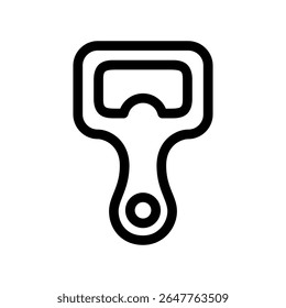 Bottle Cap Opener Icon Simple Vector Line Design Style Drink and Kitchen Equipements 