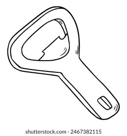 bottle cap opener illustration outline isolated vector