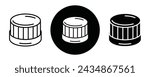 Bottle cap outline icon collection or set. Bottle cap Thin vector line art