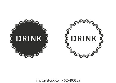 Bottle cap vector icon. Black illustration isolated on white background for graphic and web design.