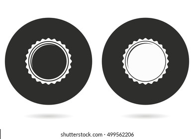 Bottle cap vector icon. White illustration isolated on black background for graphic and web design.