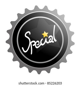 Bottle cap with the word special