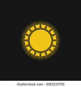 Icono de neón brillante amarillo de la tapa del frasco