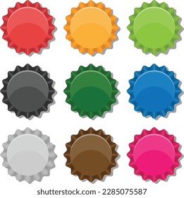 tapones de botella en colores aislados en fondo blanco, ilustración de arte abstracto; para formato vectorial, visite mi galería